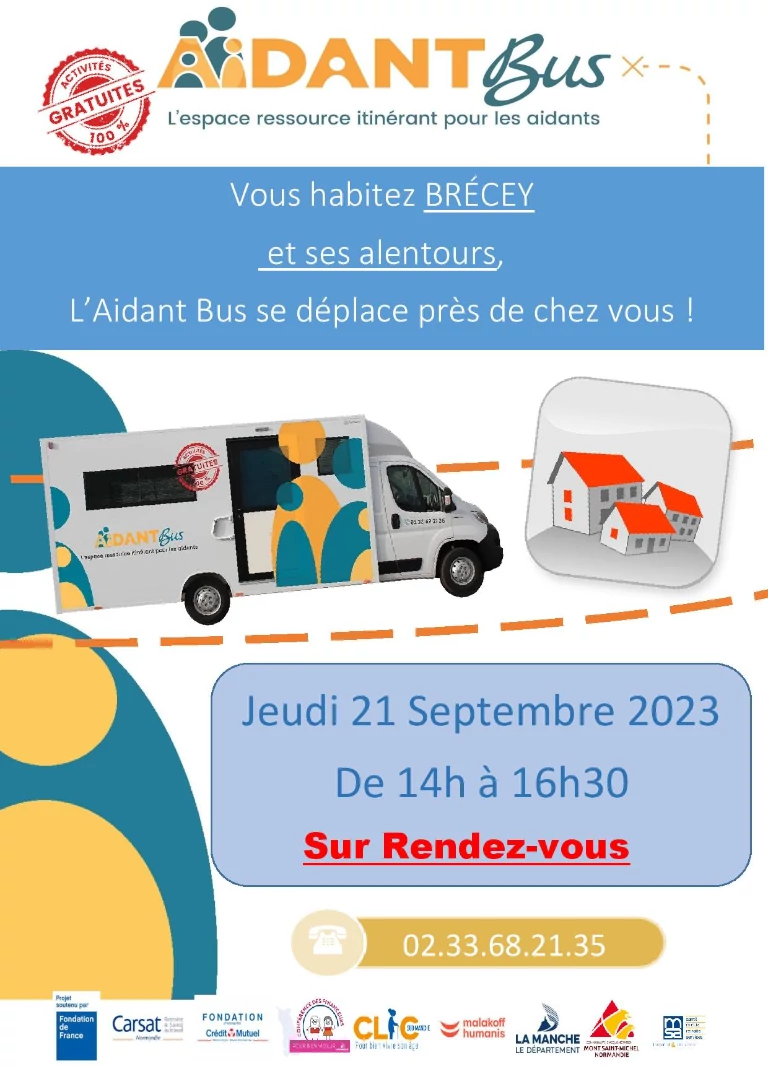 Aidant Bus à Brecey le jeudi 21 septembre 2023 de 14h à 16h30