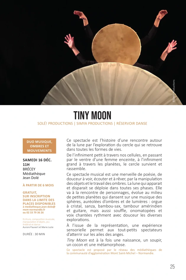 Spectacle Tiny Moon - samedi 16 décembre 2023 - saison culturelle
